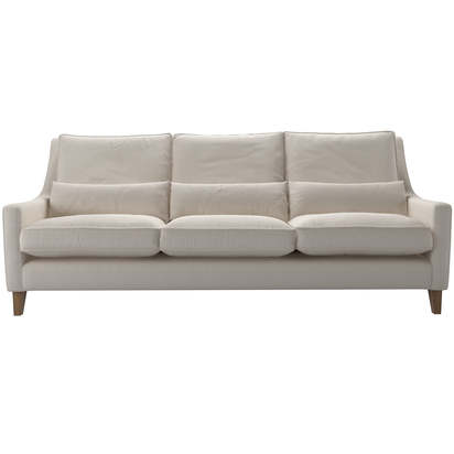 Iggy High Back 4 Seat Sofa in Taupe Brushed Linen Cotton