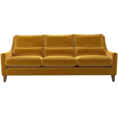 Iggy High Back 4 Seat Sofa in Butterscotch Cotton Matt Velvet