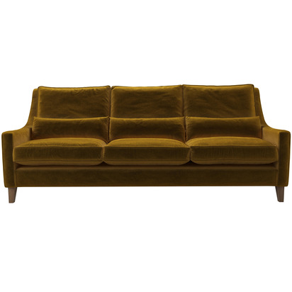 Iggy High Back 4 Seat Sofa in Nefertiti Gold Cotton Matt Velvet