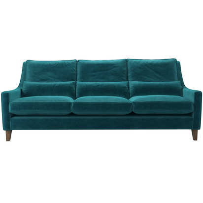 Iggy High Back 4 Seat Sofa in Neptune Smart Velvet