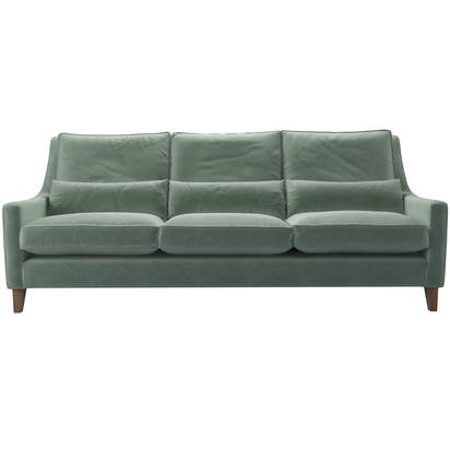 Iggy High Back 4 Seat Sofa in Sage Smart Velvet