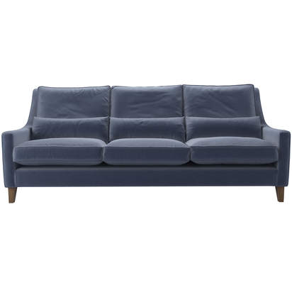 Iggy High Back 4 Seat Sofa in Sapphire Smart Velvet