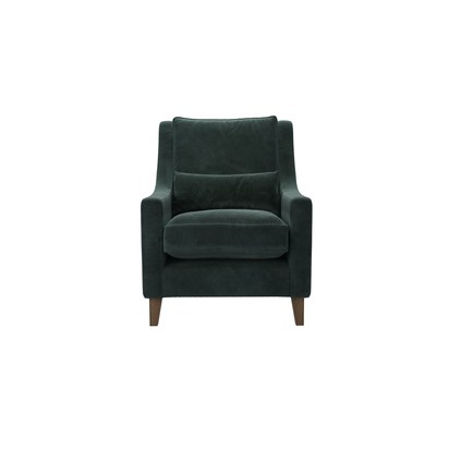 Iggy High Back Armchair in Smokey Green Cashmere Velvet