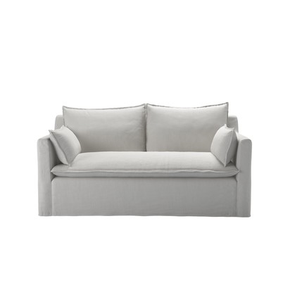 Anders 2 Seat Sofa Bed in Alabaster Brushed Linen Cotton