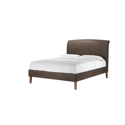 Thea King Bed in Walnut  Antique Leather