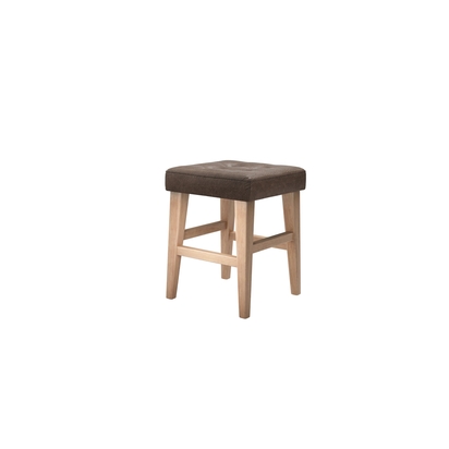 Buttons Short Stool in Walnut  Antique Leather