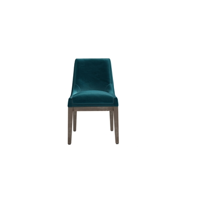 Basil Dining Chair in Deep Turquoise Cotton Matt Velvet