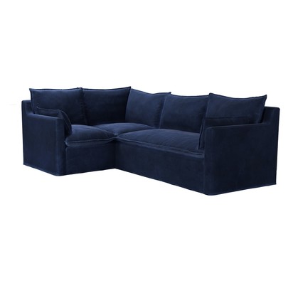 Anders Left Hand Single unit with Right Hand two Seat Sofa Bed in Cruise Smart Velvet