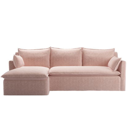 Anders LHF Chaise Sofa in Pavilion Pink Brushstroke