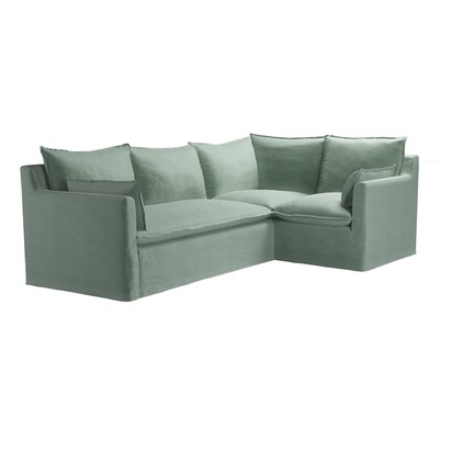 Anders Left Hand Two Seat with Right Hand Single Unit in Sage Smart Velvet