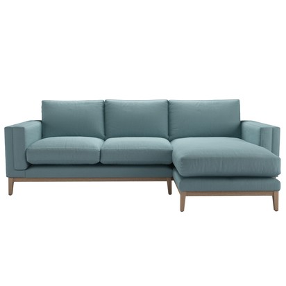 Costello RHF Chaise Sofa in Lagoon Brushed Linen Cotton