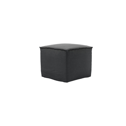 Anders Small Square Footstool in Arctic Seal Easy Cotton