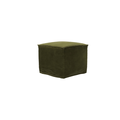 Anders Small Square Footstool in Meadow Smart Velvet
