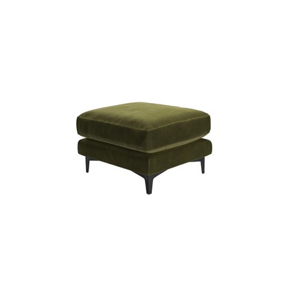 Boston Medium Rectangular Footstool in Meadow Smart Velvet