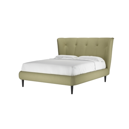 Audrey King Bed in Cardamon Brushed Linen Cotton