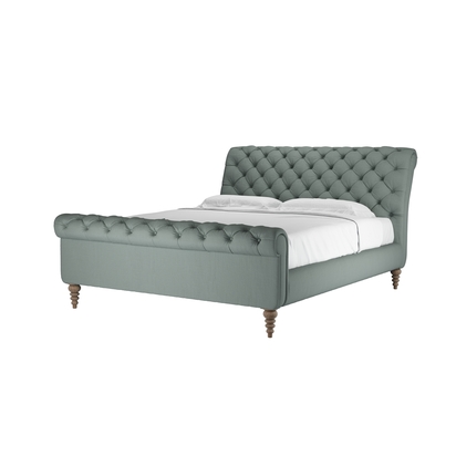 Knightsbridge Super King Bed in Hidden Cove Brushed Linen Cotton