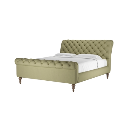 Knightsbridge Super King Bed in Cardamon Brushed Linen Cotton