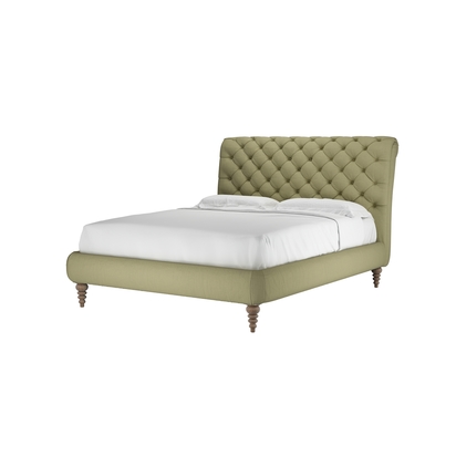 Knightsbridge Without Footboard King Bed in Cardamon Brushed Linen Cotton