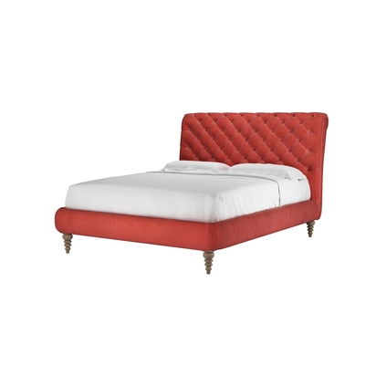 Knightsbridge Without Footboard King Bed in Wild Raspberry Smart Velvet