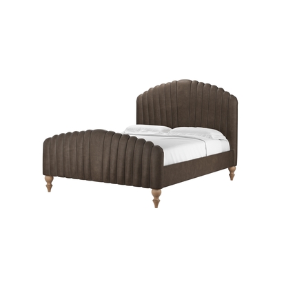 Bella King Bed in Walnut  Antique Leather
