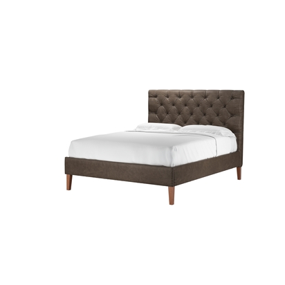 Rosalie 130cm King Bed in Walnut  Antique Leather