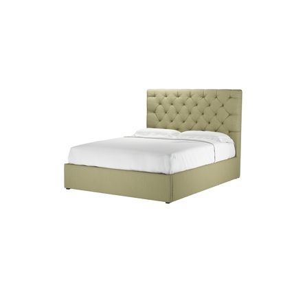 Rosalie 130cm King Ottoman Bed in Cardamon Brushed Linen Cotton