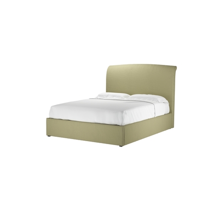 Thea King Ottoman Bed in Cardamon Brushed Linen Cotton