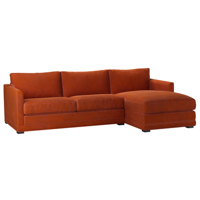 Aissa Medium RHF Chaise Sofa in Moroccan Spice Smart Velvet