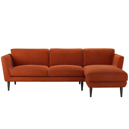 Holly Medium RHF Chaise Sofa in Moroccan Spice Smart Velvet