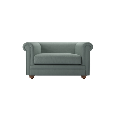 Patrick Unbuttoned Loveseat in Hidden Cove Brushed Linen Cotton