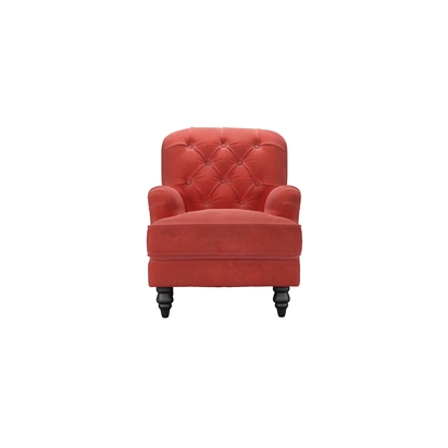 Snowdrop Button Back Small Armchair in Wild Raspberry Smart Velvet