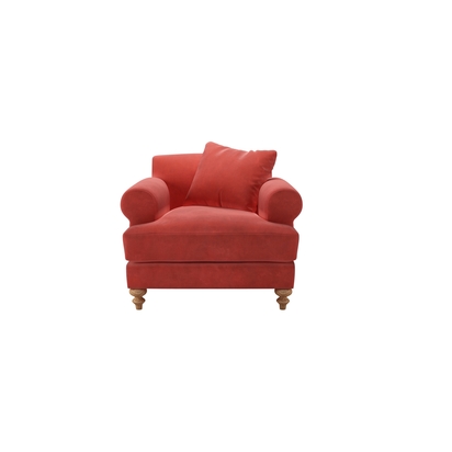 Teddy Armchair in Wild Raspberry Smart Velvet