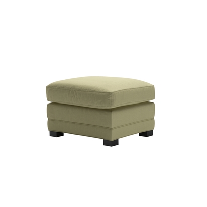 Aissa Medium Rectangular Footstool in Cardamon Brushed Linen Cotton
