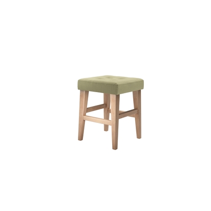 Buttons Short Stool in Cardamon Brushed Linen Cotton