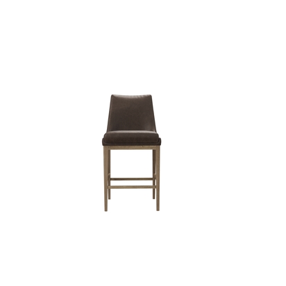 Basil Tall Stool Stool in Walnut  Antique Leather
