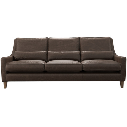 High Back Iggy 4 Seat Sofa in Walnut  Antique Leather