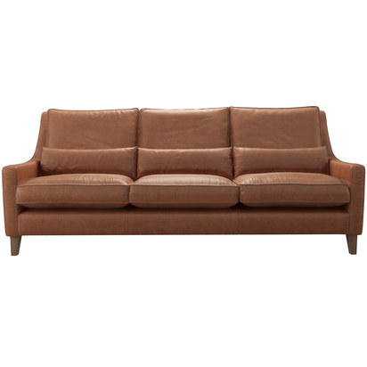High Back Iggy 4 Seat Sofa in Cognac Grain Leather