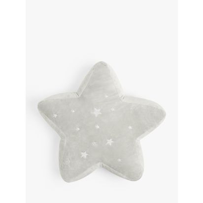 John Lewis Kids' Faux Fur Star Cushion, Ivory Ivory | 40 x 40cm