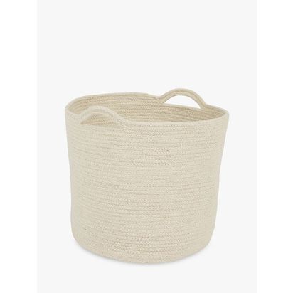 Great Little Trading Co Woven Storage Basket, Ivory White | H28 x W28 x D28cm