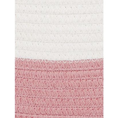 Great Little Trading Co Rope Storage Basket Ivory/Rose Pink | H30 x W30 x D30cm
