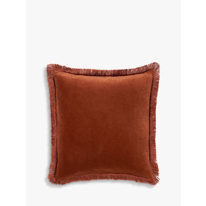 Truly Fringed Square Velvet Cushion