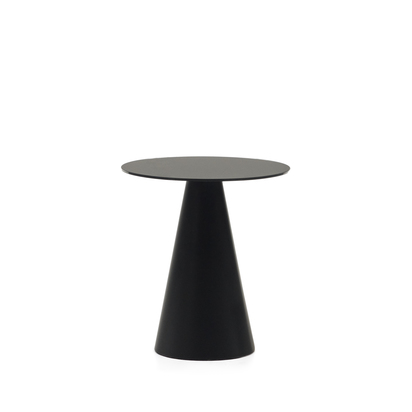Wilshire tempered glass and metal side table with a black finish, Ã˜ 50 cm