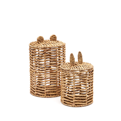 Venezia set of 2 natural fibre children's baskets 40cm / 50cm