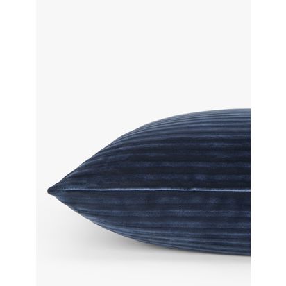 John Lewis Velvet Stripe Cushion Navy | 50 x 50cm