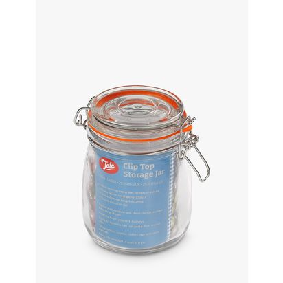Tala Lever Arm Clip-Top Glass Storage Jar, 750ml, Clear Clear | H14 x Dia.10cm