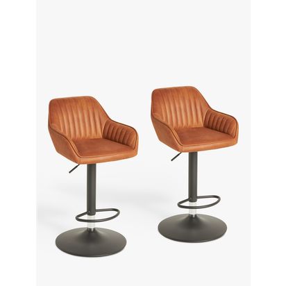 John Lewis Brooks II Gas Lift Adjustable Bar Stool, Set of 2 Whisky | H88.50cm * W49.50cm * D52.50cm