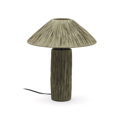 Samse table lamp in green raffia UK adapter