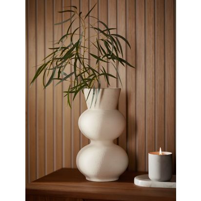 John Lewis Totem Earthenware Vase, H33cm, Natural Natural | H33 x Dia.16.5cm