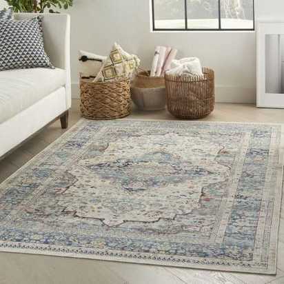 Nourison Vintage Kashan VKA07 Rug - Ivory Blue - 269cm x 361cm