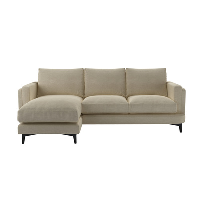 Boston Squared Arm LHF Chaise Sofa in Pampas Hygge Smart Linen
